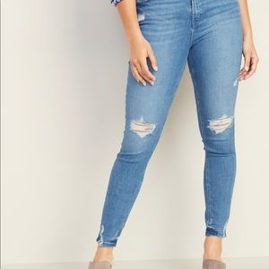 High-Waisted Distressed Skinny Ankle Jeans